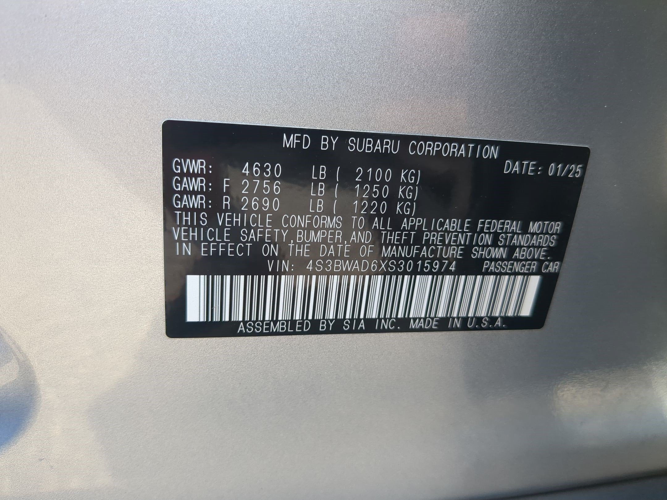 2025 Subaru Legacy Premium