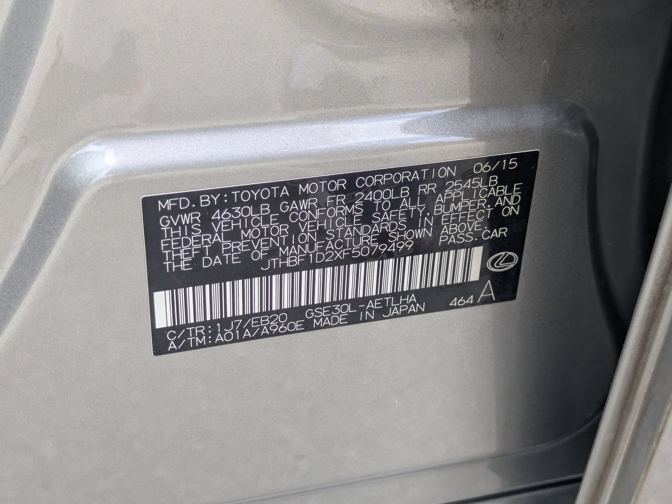 2015 Lexus IS 250 250