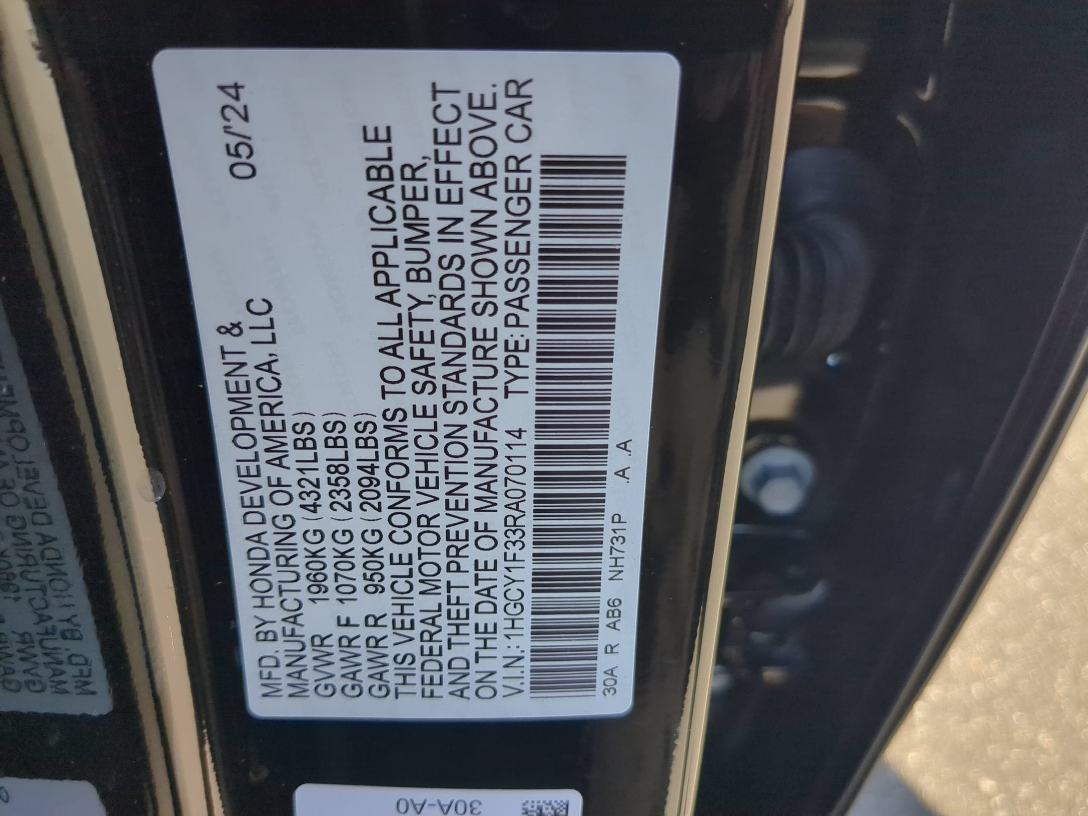 2024 Honda Accord Sedan EX