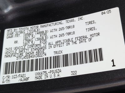 2025 Toyota Tundra 4WD SR5