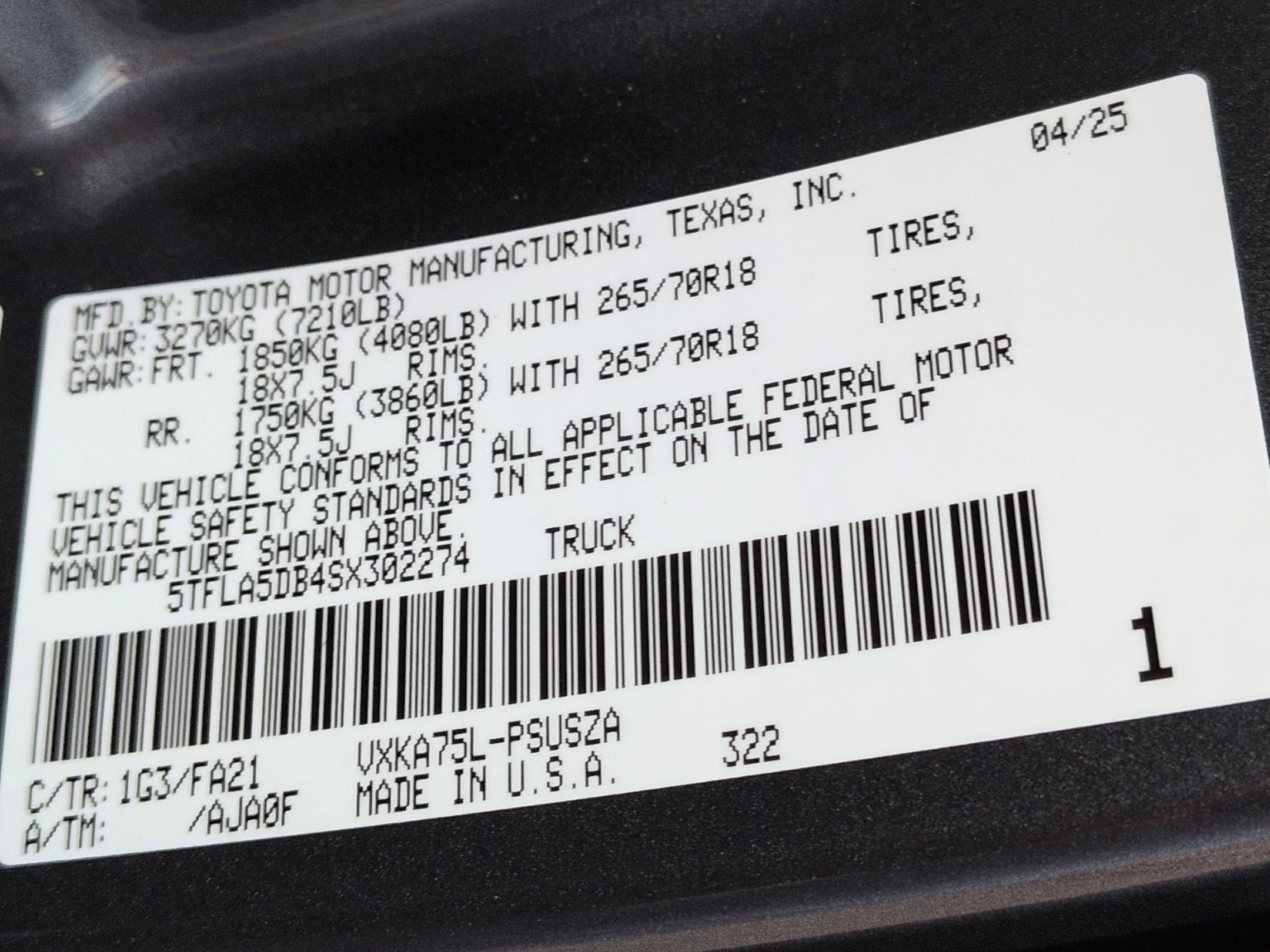 2025 Toyota Tundra 4WD SR5