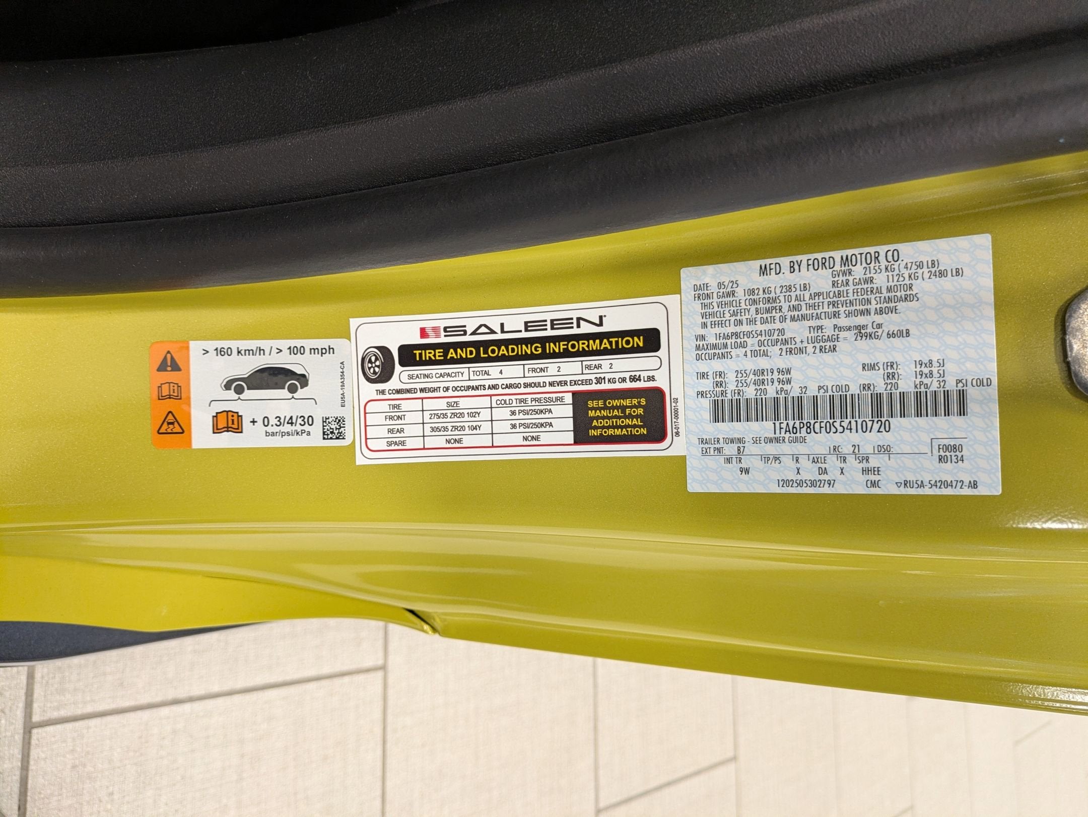 2025 Ford Mustang Saleen Yellow Label