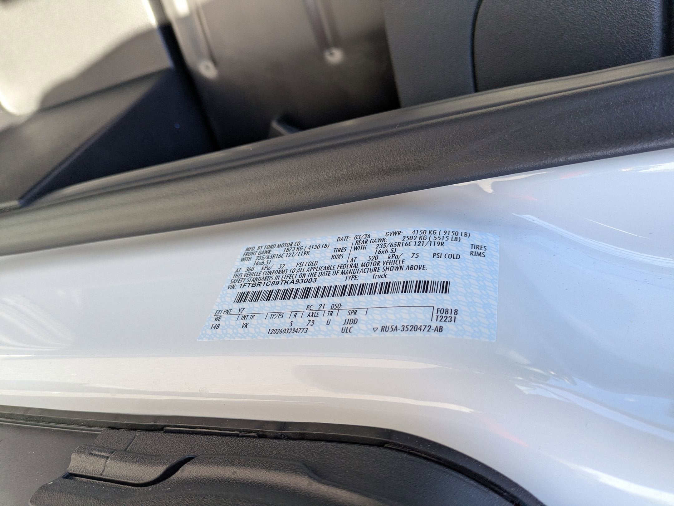 2026 Ford Transit Cargo Van Base