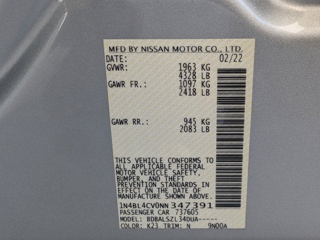 2022 Nissan Altima 2.5 SR