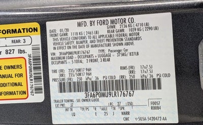 2020 Ford Fusion Hybrid SEL